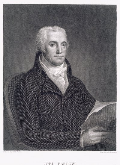 Joel Barlow (1754-1812), engraved by Asher Brown Durand (1796-1886) by Robert Fulton